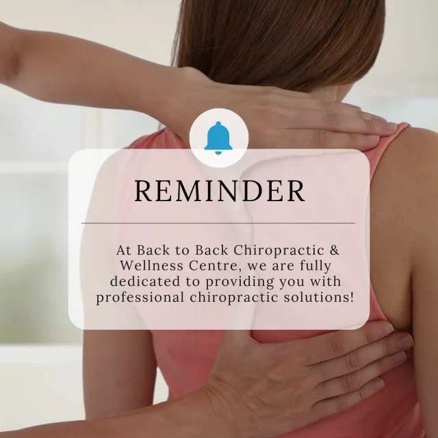 We’ve got your back! At Back to Back Chiropractic & Wellness Centre, we are fully dedicated to providing chiropractic solutions to address your unique needs, whether you are experiencing back pain, neck pain, headaches, or even muscle tightness and tension.

—
Contact us today.

📍 500 Dundas Street West, Whitby
☎️ 905-666-2015
🌐 www.back2balancechiro.com

#chiro #chiropractor #chiropractors #chiropratic #chiropracticadjustment #wellness #wellnessthatworks #feelinggood #whitby #durhamregion #ontario #toronto #ontario #chiropractorsofinstagram #painfree #painfreeliving